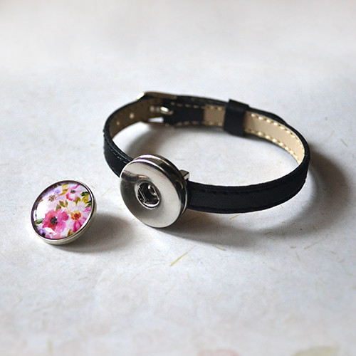 Černý náramek snap button + buttonky REZERVACE — foto 5