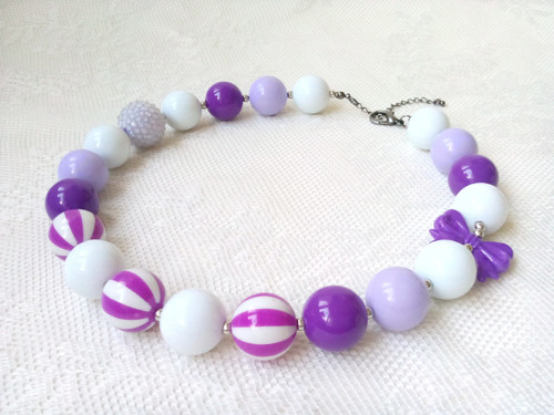 Bubblegum necklace (violet/white) — foto 2