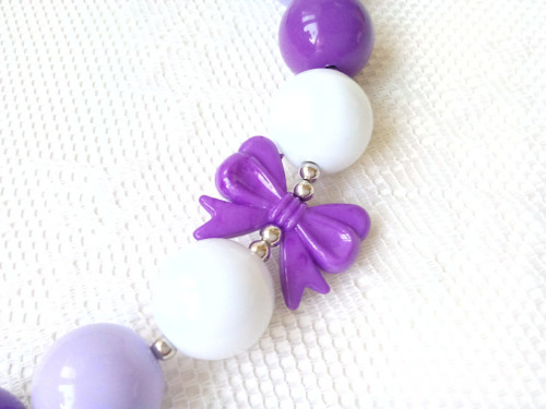 Bubblegum necklace (violet/white) — foto 4