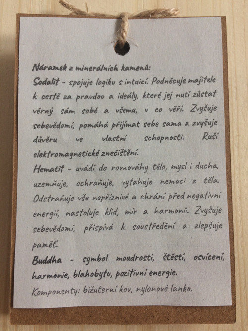 Náramek sodalit, hematit — foto 2