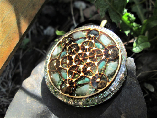 Org. šperk ,, Metatron klidu " s amazonitem — foto 6