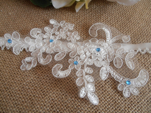 Krajkový podvazek ivory — foto 3