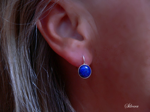 Stříbrné 925 Naušnice s LAPIS LAZULI — foto 2