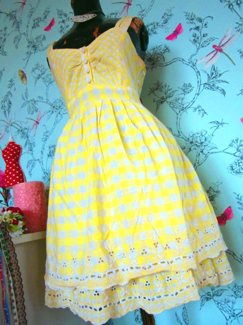 Šaty Vichy kostka yellow — foto 2