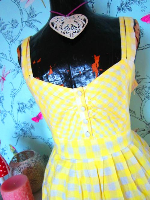 Šaty Vichy kostka yellow — foto 3