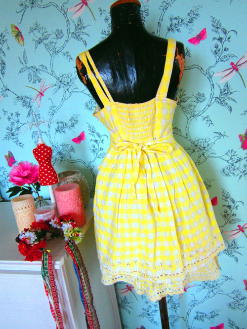 Šaty Vichy kostka yellow — foto 5