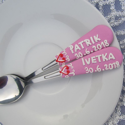 Svatební lžička na dort - 1 ks — foto 2