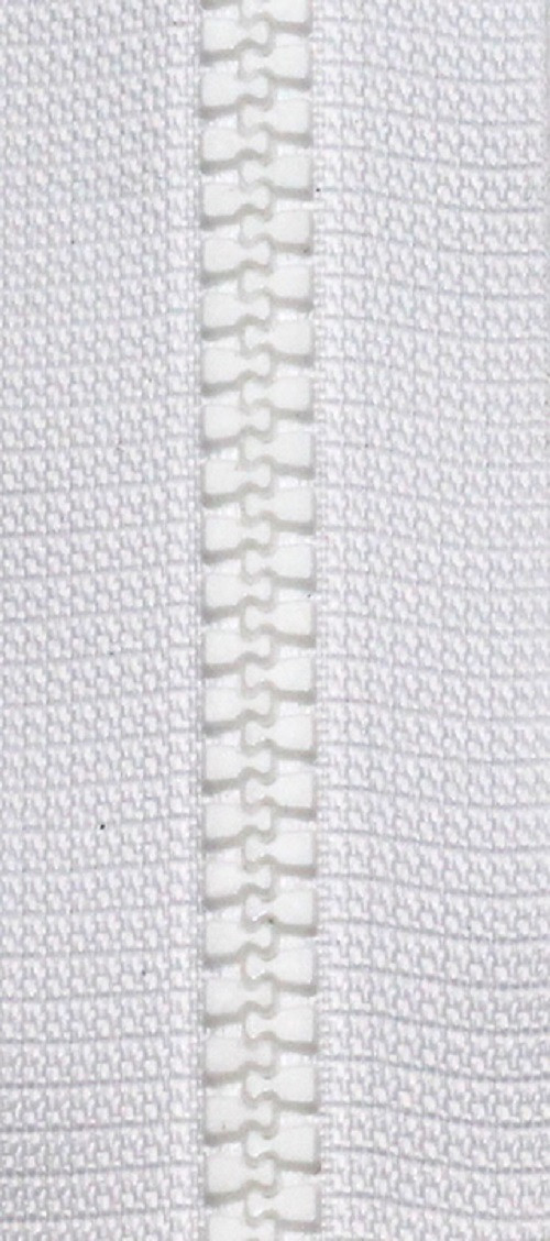 80cm - 5mm KOSTĚNÝ - DĚLITELNÝ zip - bílá — foto 2