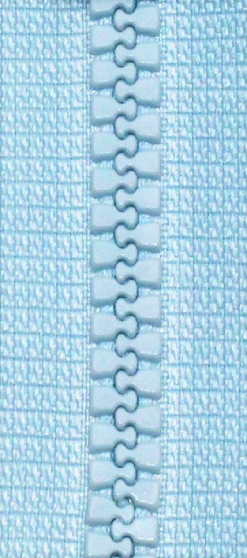 80cm - 5mm KOSTĚNÝ - DĚLITELNÝ zip - sv. modrá — foto 2