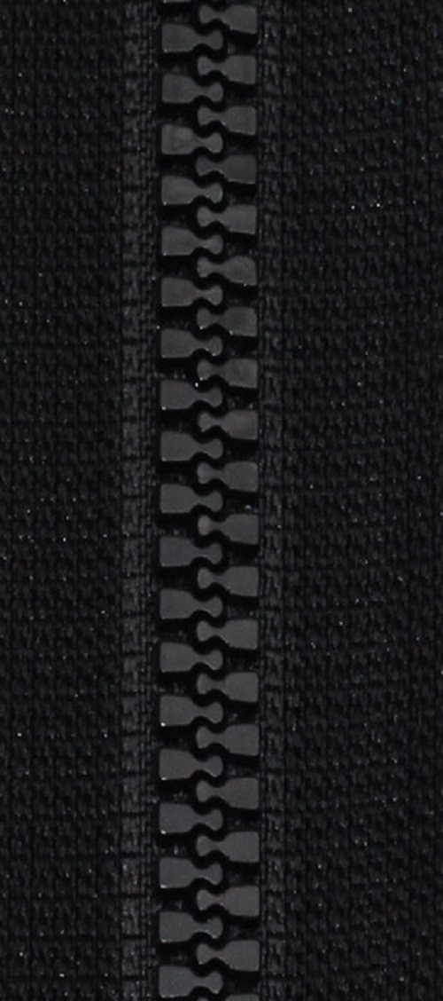 70cm - 5mm KOSTĚNÝ - DĚLITELNÝ zip - černá — foto 2
