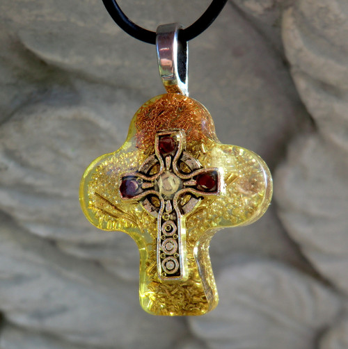 Keltský kříž s granáty* Citrín * Ochranný talisman — foto 2