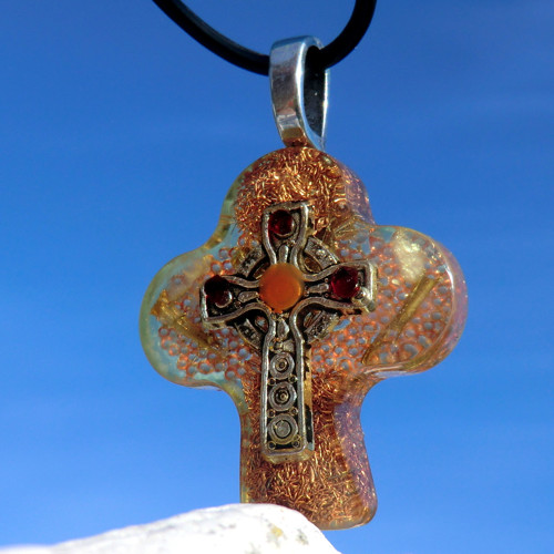 Orgo Keltský kříž s granáty* Karneol * talisman — foto 6
