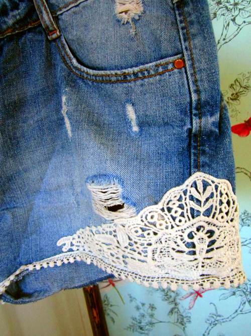 Kraťásky jeans shabby chic — foto 2