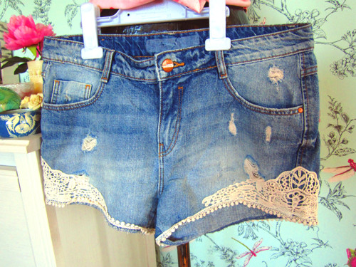 Kraťásky jeans shabby chic — foto 3