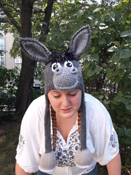 Dětská ušanka ŠEDÝ OSLÍK — foto 4