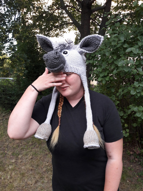 Dětská ušanka SVĚTLÉ ŠEDÝ OSLÍK — foto 3