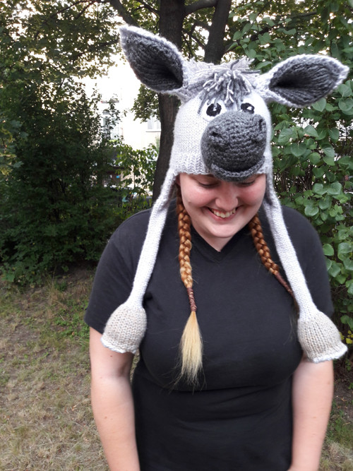 Dětská ušanka SVĚTLÉ ŠEDÝ OSLÍK — foto 5