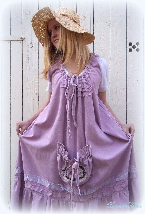 Lněné,Shabby Chic-lila — foto 4