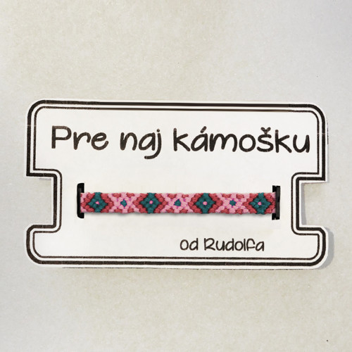 Malinový Indián - pletený náramok — foto 2