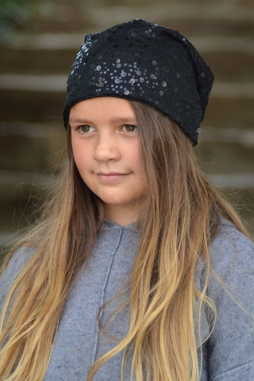 Šmoulí čepka flitrová, černá — foto 3