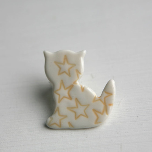Hvězda... Kočka (porcelánová brož) — foto 3