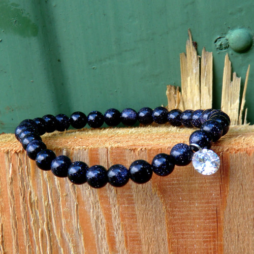 Elegant * Třpytivé Goldstone 6 mm * chir.ocel — foto 2