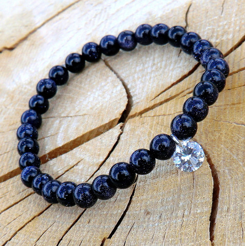 Elegant * Třpytivé Goldstone 8 mm * chir.ocel — foto 3