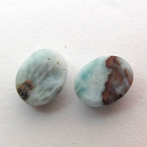 Kabošony larimar ovál 2ks 9,1/9,2mm — foto 4