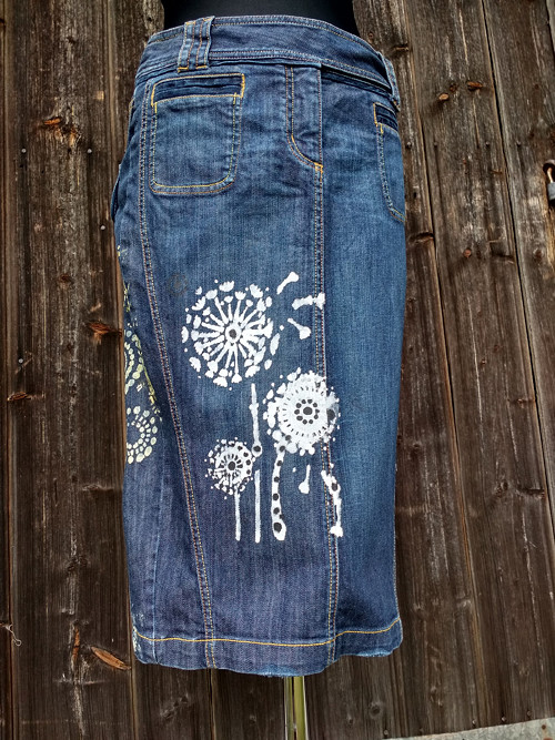 Denim sukně - pampelišky -recy — foto 6