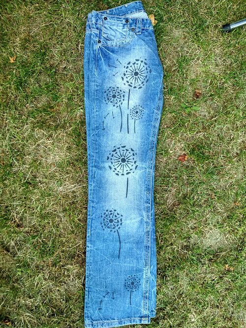 Jeans denim - pampelišky black — foto 3