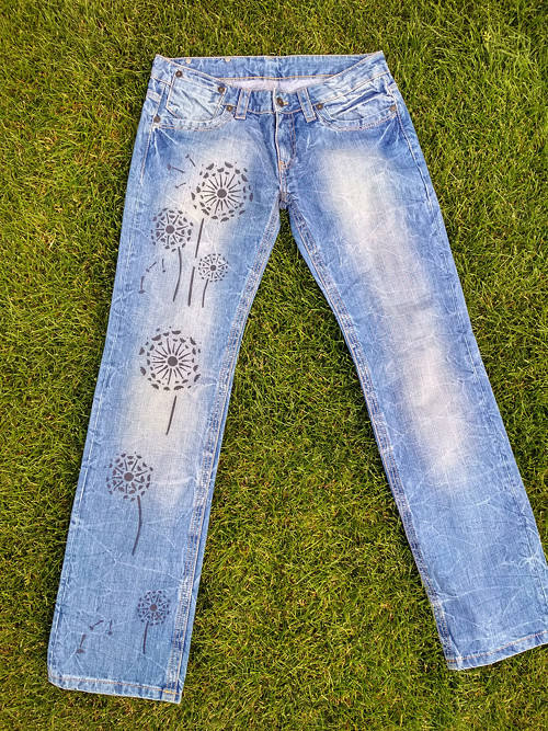 Jeans denim - pampelišky black — foto 4
