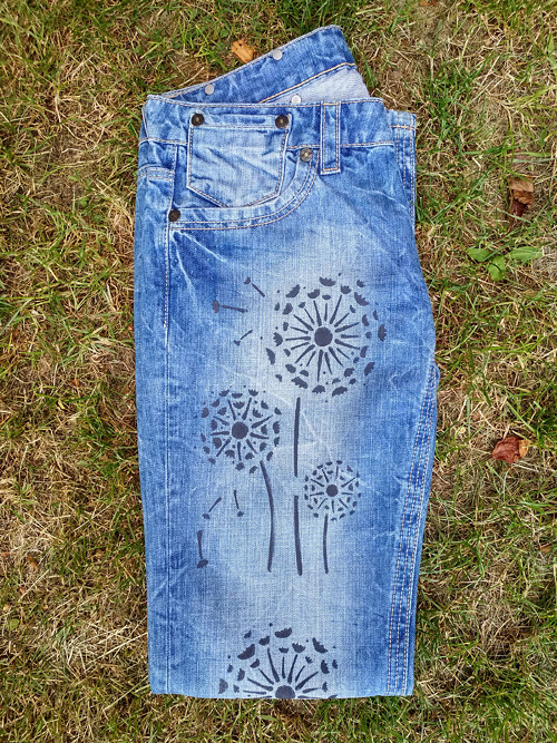 Jeans denim - pampelišky black — foto 6
