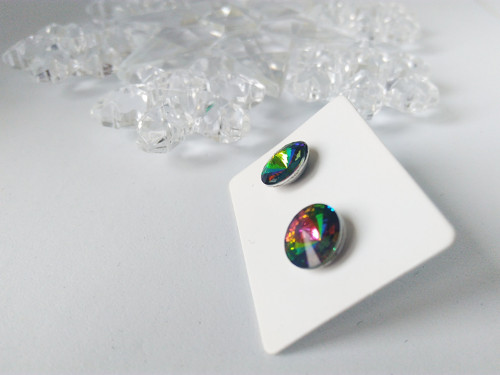 Ocelové náušnice- Swarovski Vitrail Medium 8mm — foto 3