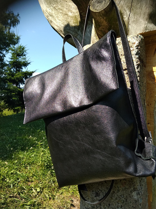 Kožený elegantní batoh "nero" — foto 6
