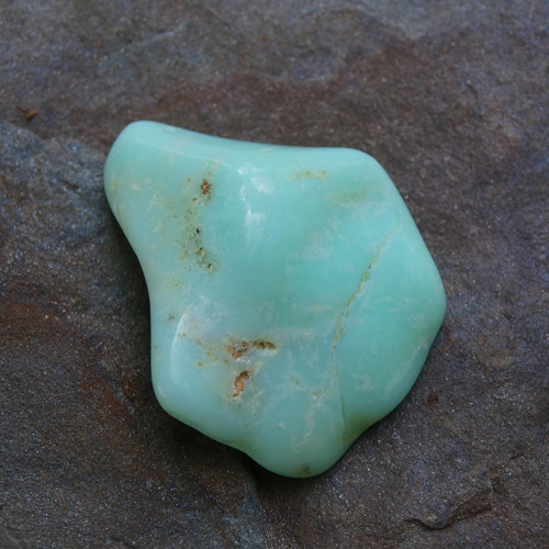 Chrysopras, plochý valoun — foto 2