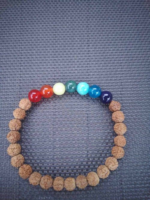 Náramek rudraksha, acháty, amazonit a nefrit — foto 5