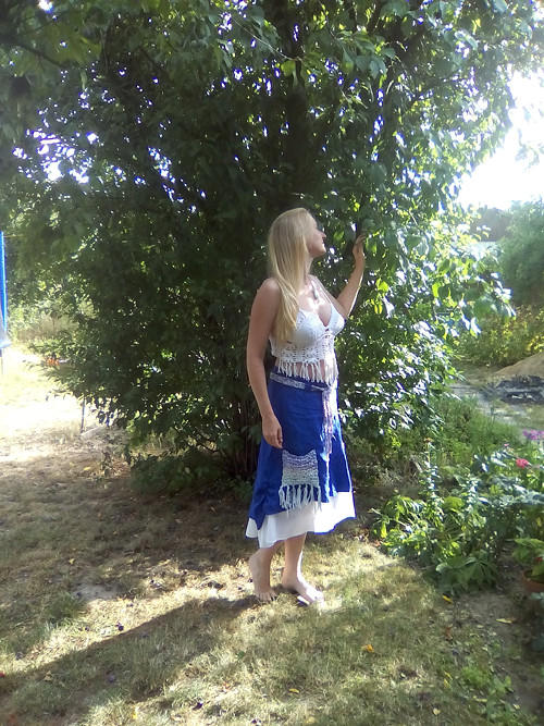 Lněná boho sukně — foto 4