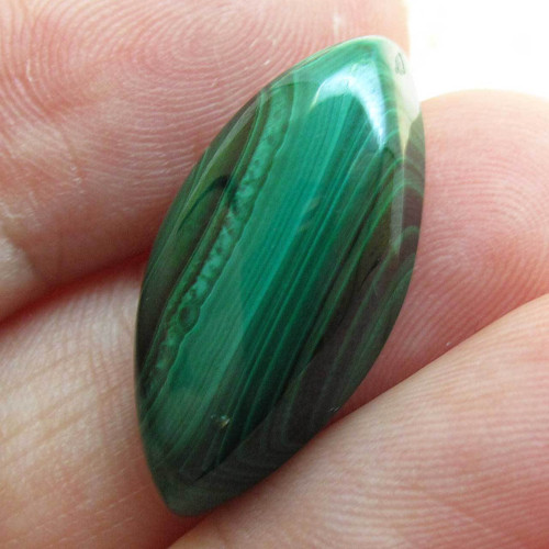 Kabošon malachit slza 23mm REZERVACE — foto 2