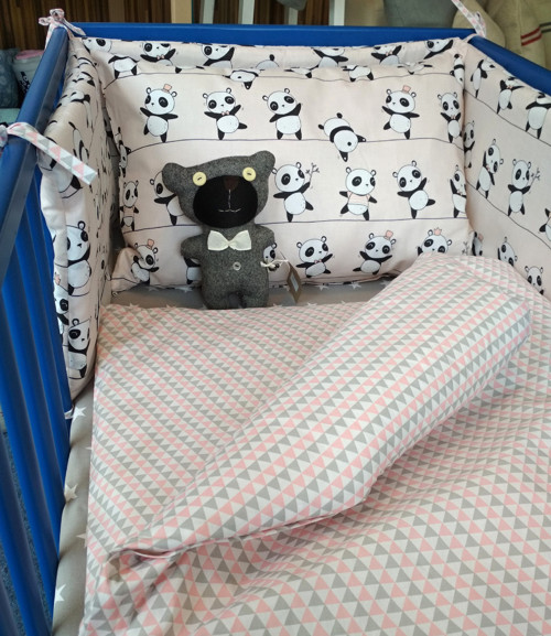 Dětské povlečení pandy a trojúhelníčky — foto 3