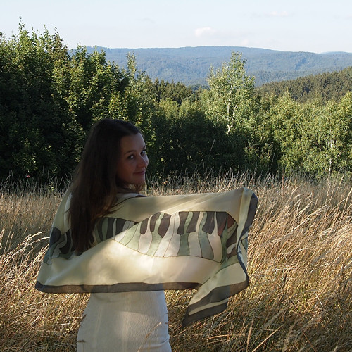 HORACE - ECAROH hedvábná šála, 150x45 — foto 5