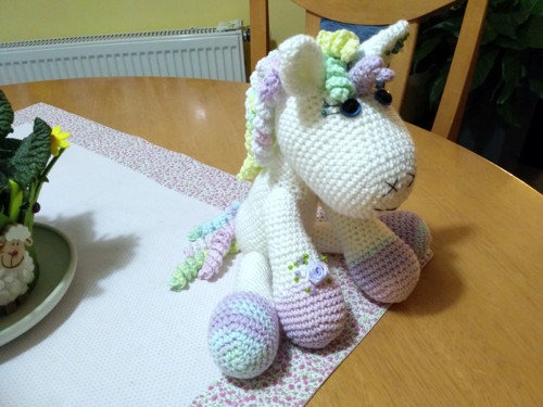 Háčkované hračky - jednorožec (29 cm) — foto 2