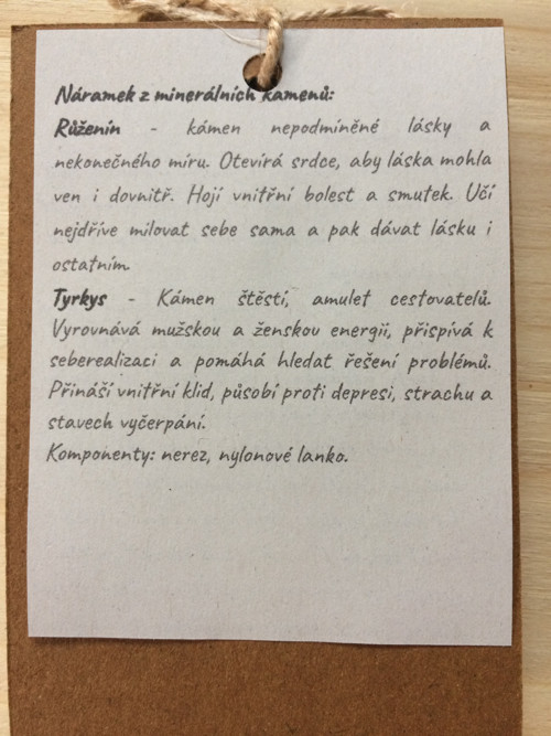 Náramek růženín, tyrkys — foto 2