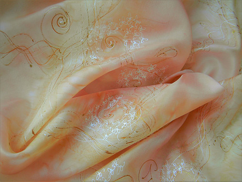 Meruňková - hedvábná šála 45 x 180 cm — foto 5