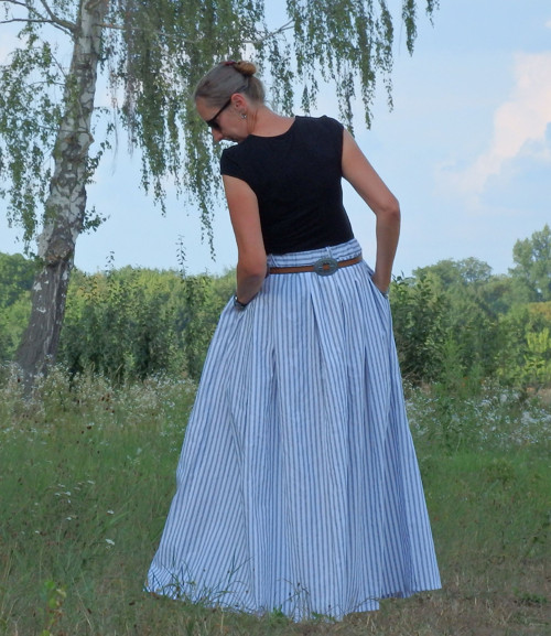 Propínací maxisukně, proužek — foto 3
