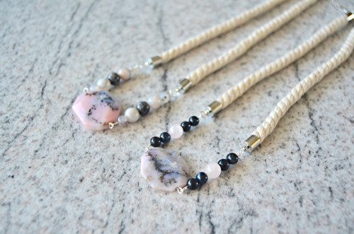 Náhrdelník Silver Pink Opal Tigre Eye — foto 3