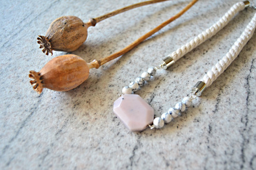 Náhrdelník Silver Rope Opal Magnesite Beads — foto 2
