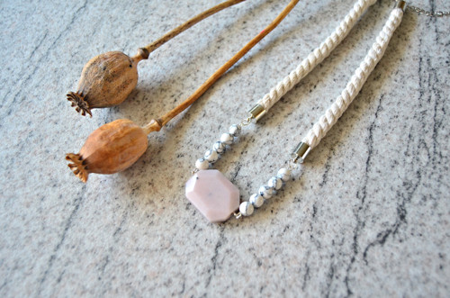 Náhrdelník Silver Rope Opal Magnesite Beads — foto 4