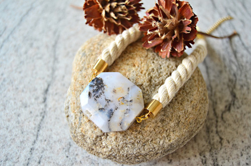 Náhrdelník Simple Gold Fleck Opal — foto 3