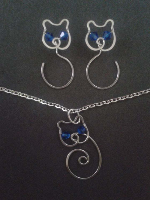 Kočička - souprava - Swarovski - chirurgická ocel — foto 5