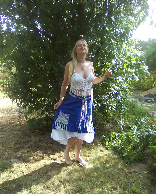Lněná boho sukně — foto 5